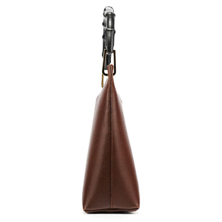 Gucci 001 1880 Brown Leather Bamboo Hobo Shoulder Bag