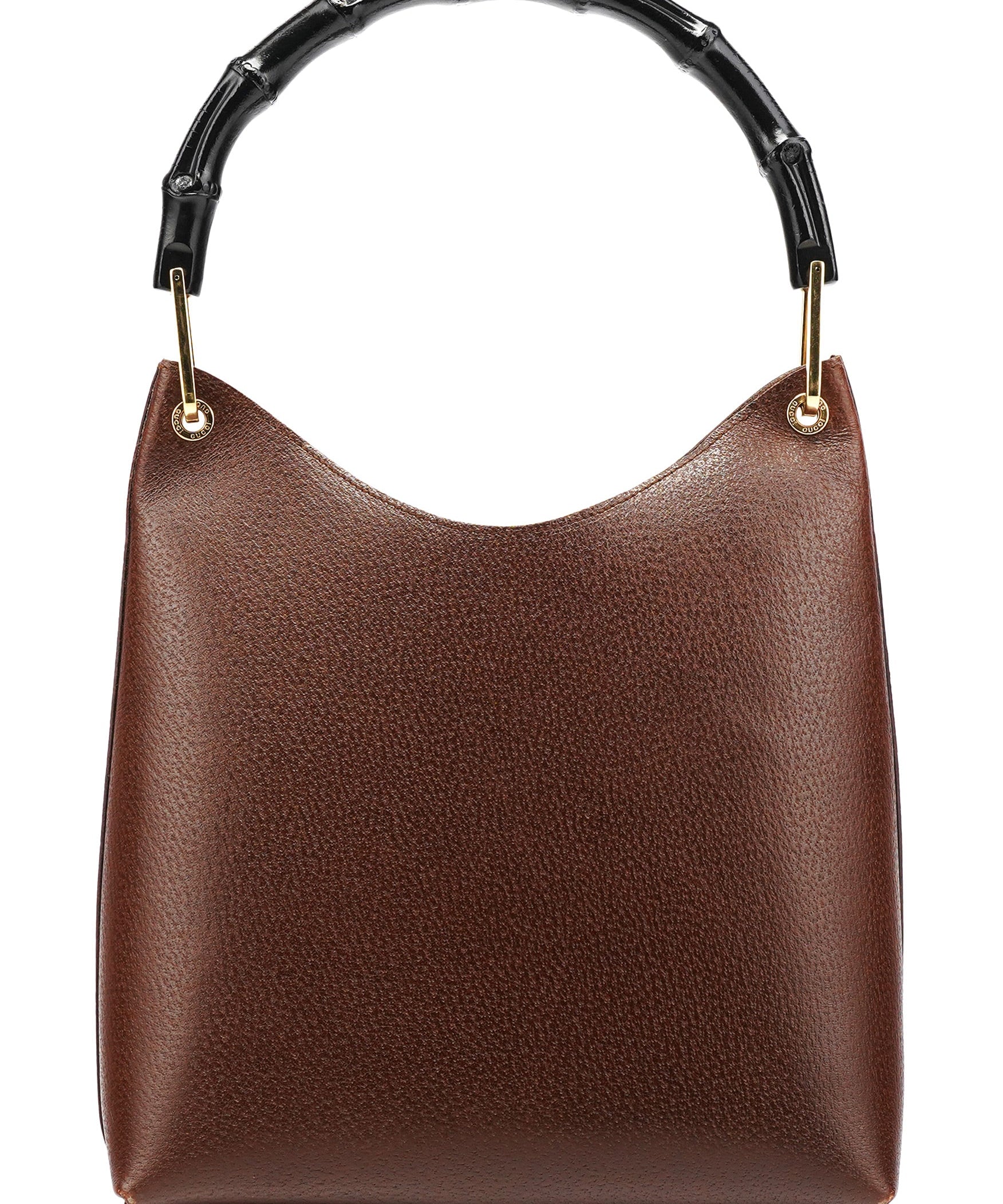 Gucci 001 1880 Brown Leather Bamboo Hobo Shoulder Bag