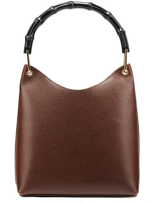 Gucci 001 1880 Brown Leather Bamboo Hobo Shoulder Bag
