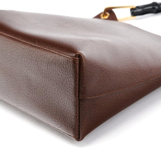 Gucci 001 1880 Brown Leather Bamboo Shoulder Bag