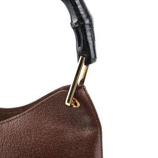 Gucci 001 1880 Brown Leather Bamboo Shoulder Bag