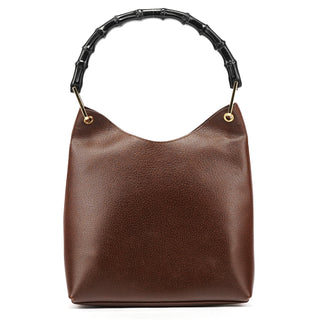 Gucci 001 1880 Brown Leather Bamboo Shoulder Bag