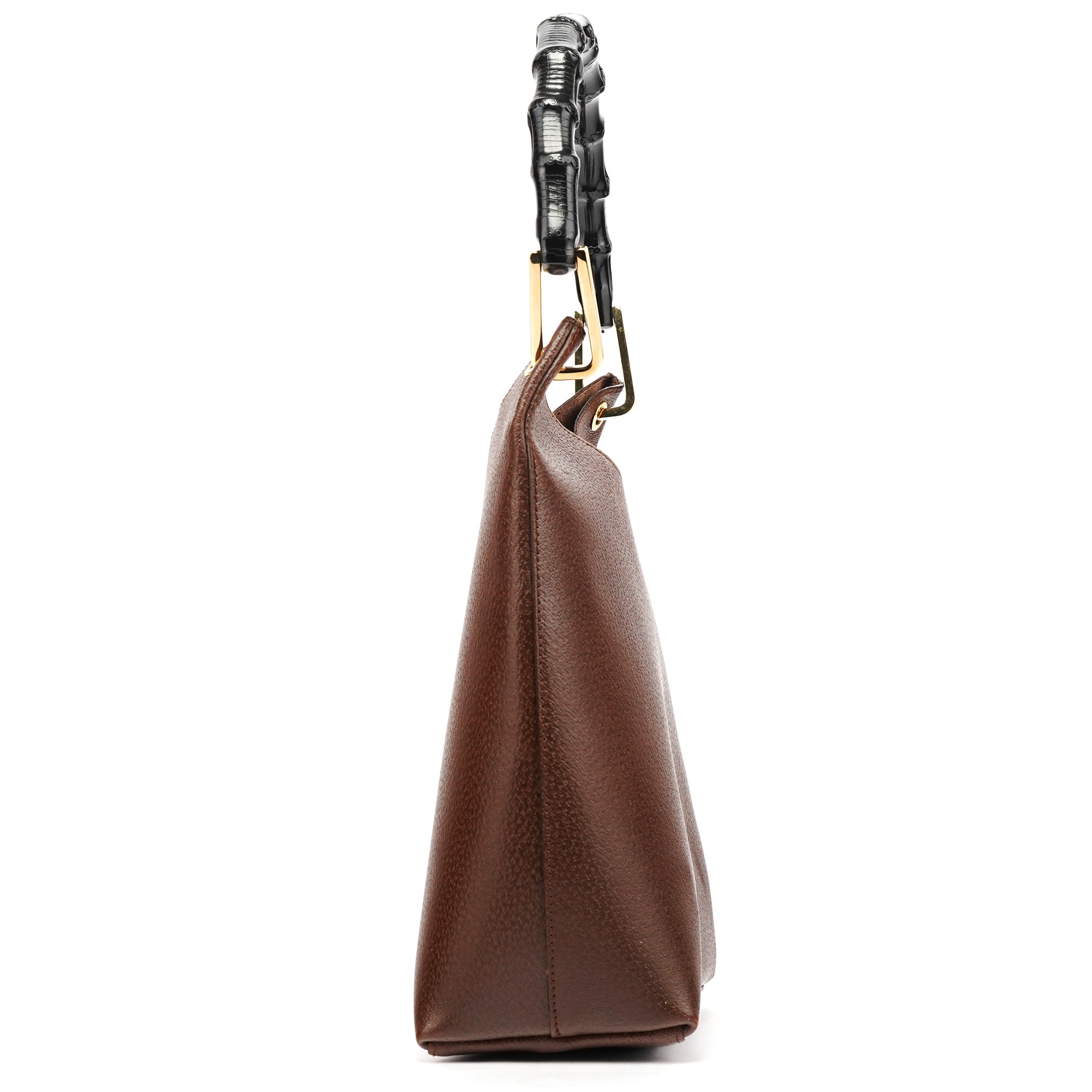 Gucci 001 1880 Brown Leather Bamboo Shoulder Bag