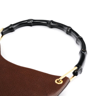 Gucci 001 1880 Brown Leather Bamboo Shoulder Bag