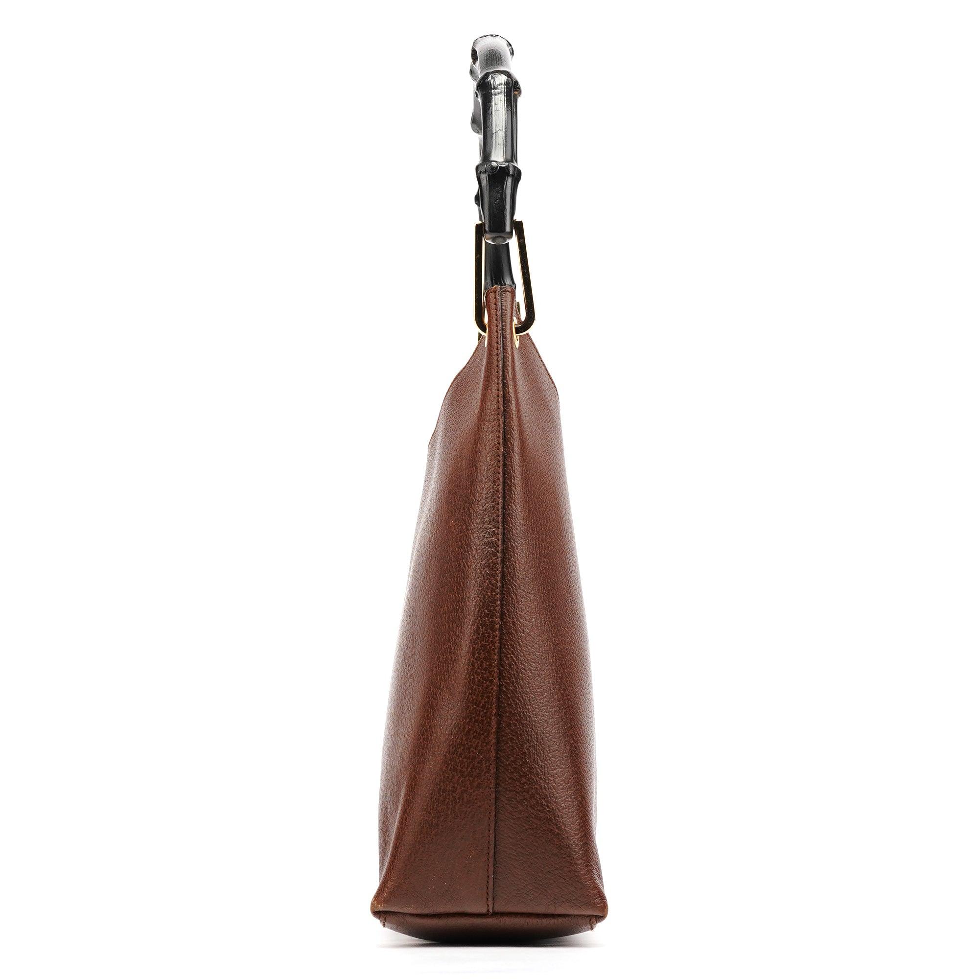 Gucci 001 1880 Sac porté épaule Bamboo en cuir marron