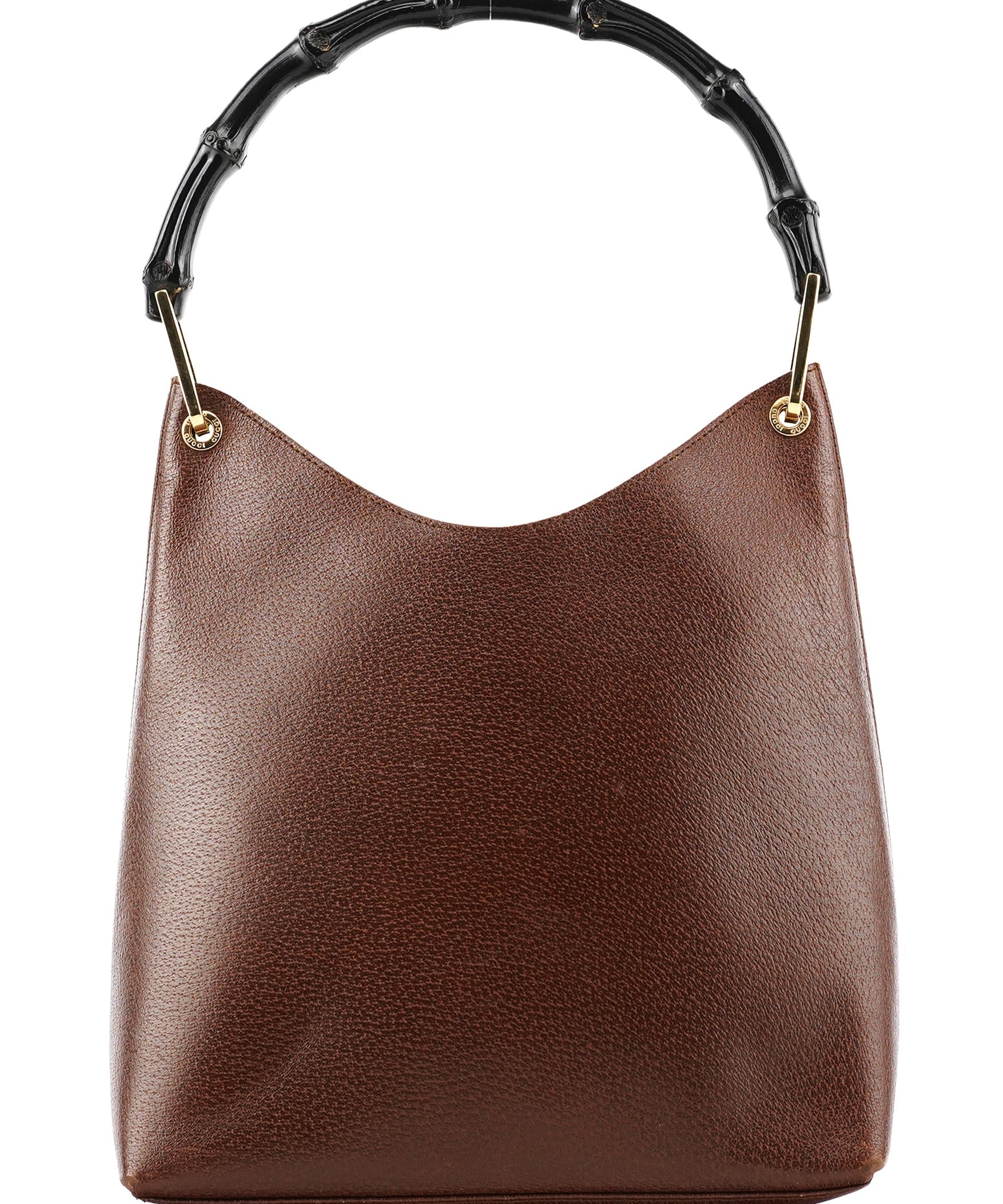 Gucci 001 1880 Brown Leather Bamboo Shoulder Bag