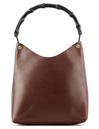 Gucci 001 1880 Brown Leather Bamboo Shoulder Bag