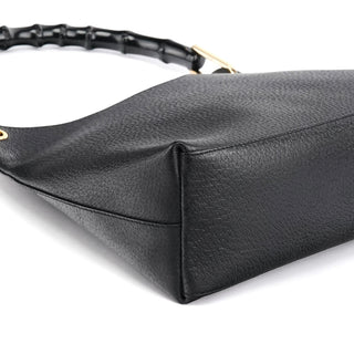 Gucci 001 1883 Black Leather Bamboo Hobo Bag