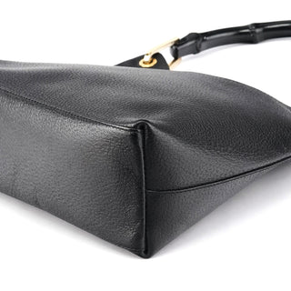 Gucci 001 1883 Black Leather Bamboo Hobo Bag