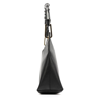 Gucci 001 1883 Black Leather Bamboo Hobo Bag