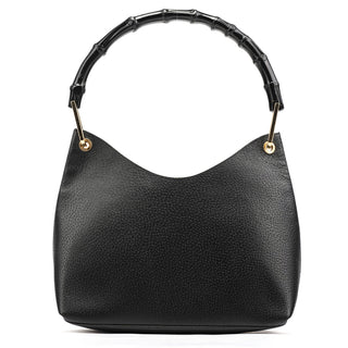 Gucci 001 1883 Black Leather Bamboo Hobo Bag