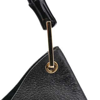 Gucci 001 1883 Black Leather Bamboo Hobo Bag