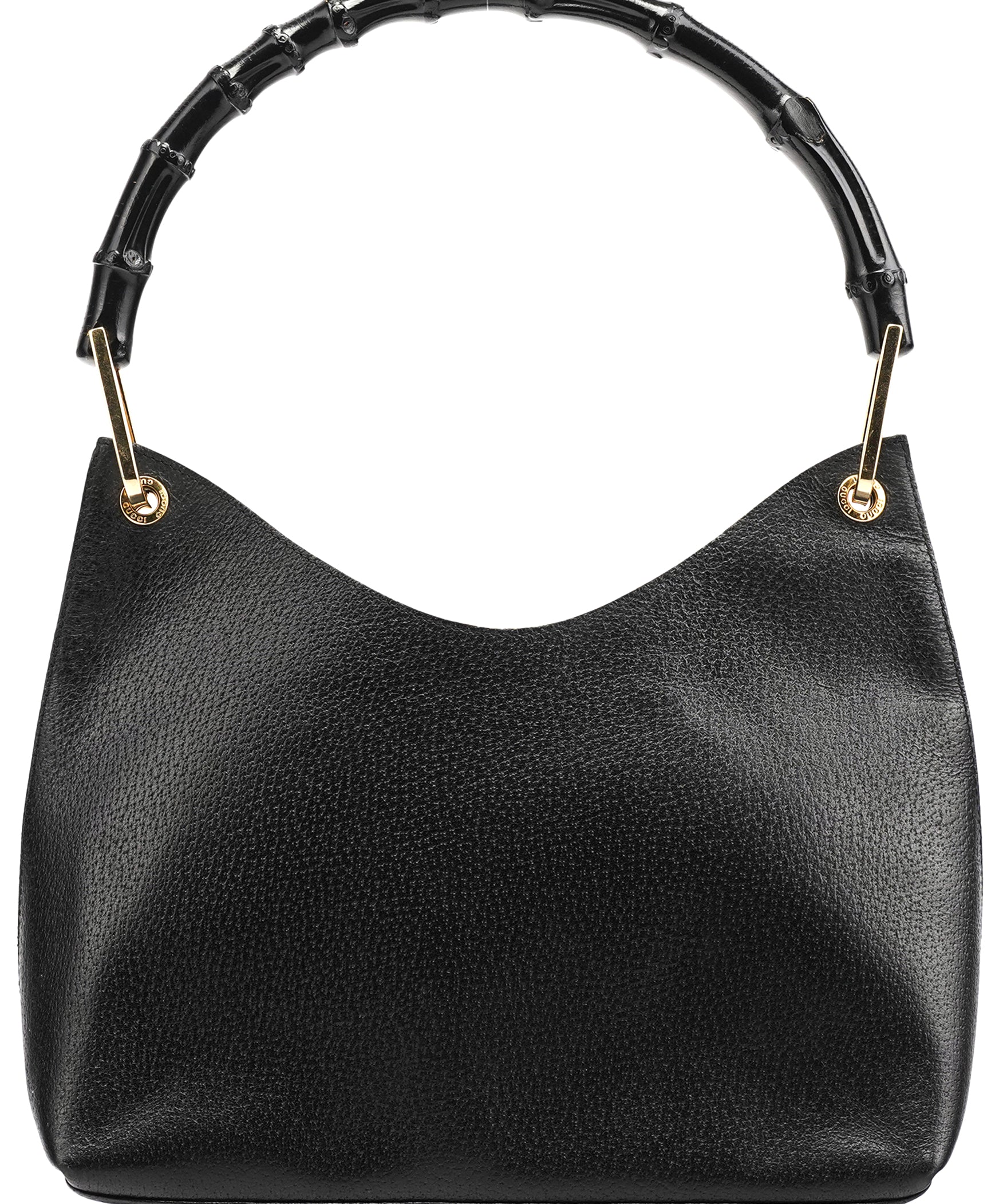 Gucci 001 1883 Black Leather Bamboo Hobo Bag