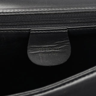 Gucci 001 2058 Anthracite Leather Metal Frame Shoulder Bag