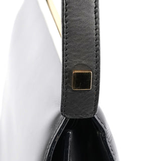 Gucci 001 2058 Anthracite Leather Metal Frame Shoulder Bag