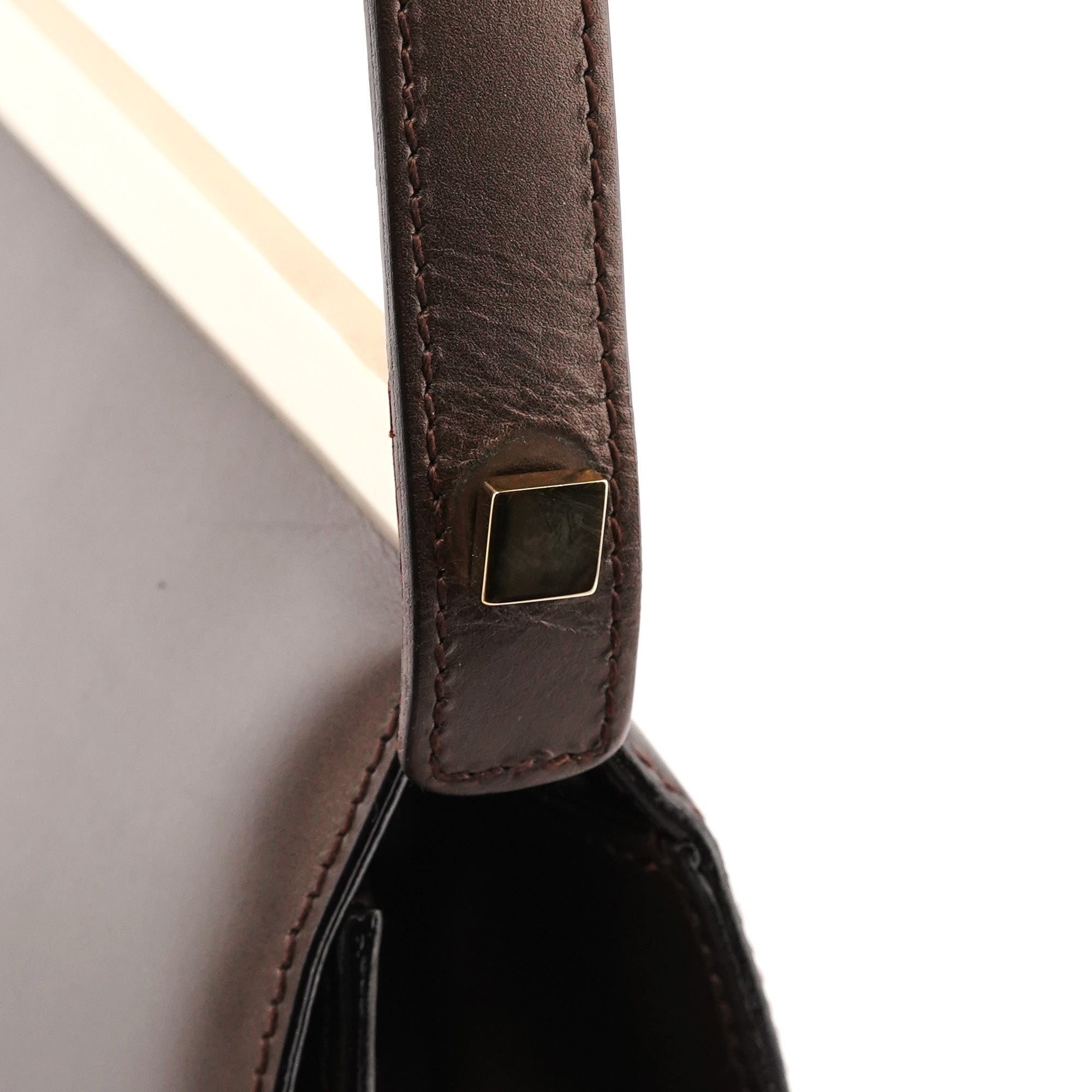 Gucci 001 2058 Brown Leather Frame Shoulder Bag