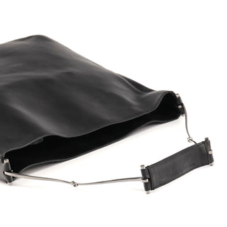 Gucci 001 3185 Black Leather Horsebit Hobo Shoulder Bag