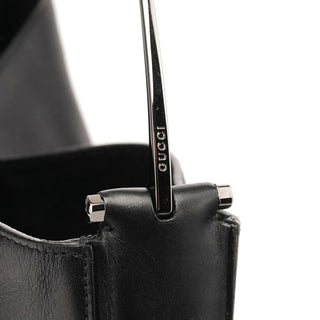 Gucci 001 3185 Black Leather Horsebit Hobo Shoulder Bag