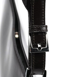 Gucci 001 3193 Brown Patent Leather Shoulder Bag