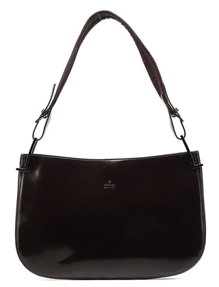 Gucci 001 3193 Brown Patent Leather Shoulder Bag