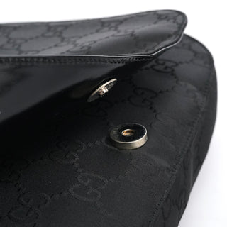 Gucci 001 3195 Black GG Flap Shoulder Bag