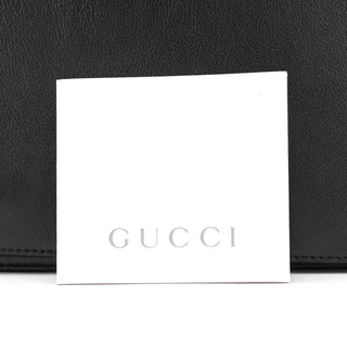 Gucci 001 3239 Black Leather Bamboo Shoulder Bag