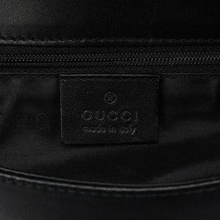 Gucci 001 3239 Black Leather Bamboo Shoulder Bag