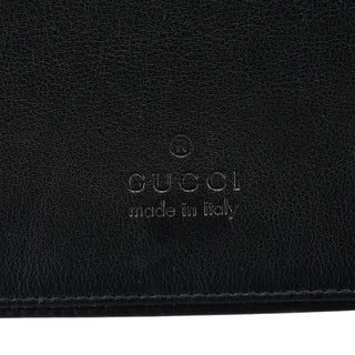 Gucci 001 3239 Black Leather Bamboo Shoulder Bag