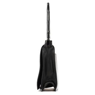 Gucci 001 3239 Black Leather Bamboo Shoulder Bag