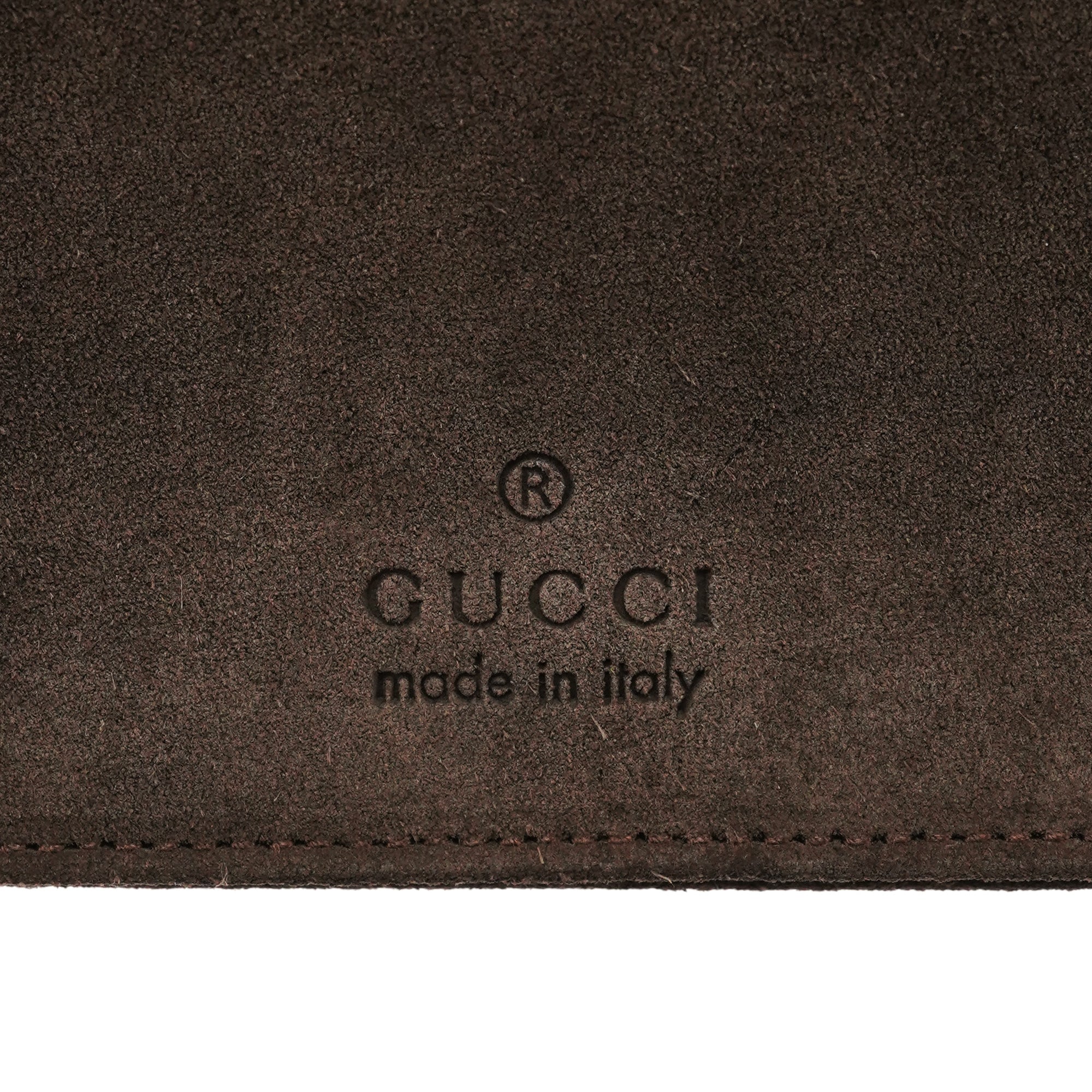 Gucci 001 3239 Sac porté épaule à rabat Bamboo en daim marron