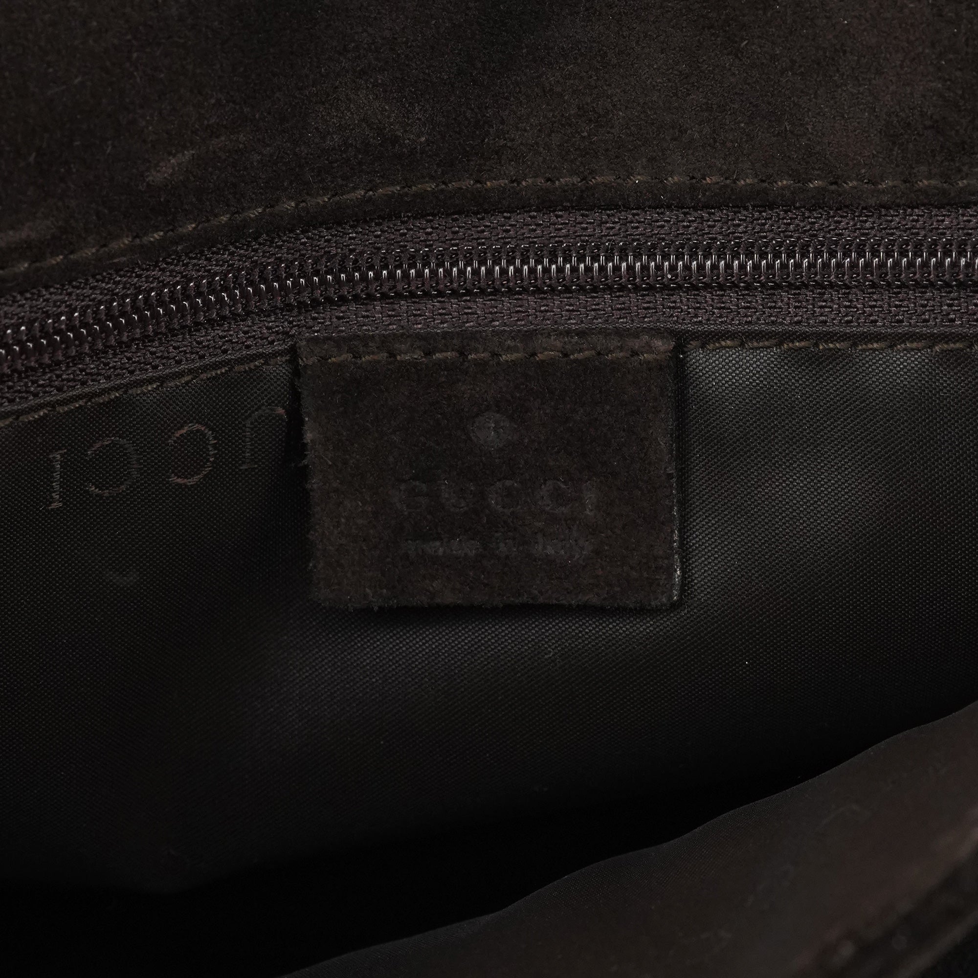 Gucci 001 3239 Sac porté épaule Bamboo en daim marron