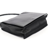 Gucci 001 3243 Black Calfskin Bamboo Flap Shoulder Bag