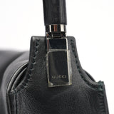 Gucci 001 3243 Black Calfskin Bamboo Flap Shoulder Bag