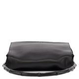 Gucci 001 3243 Black Calfskin Bamboo Flap Shoulder Bag
