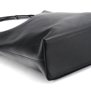 Gucci 001 3244 Black Calfskin Bamboo Shoulder Bag
