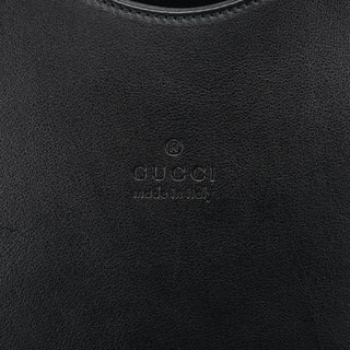 Gucci 001 3244 Black Calfskin Bamboo Shoulder Bag