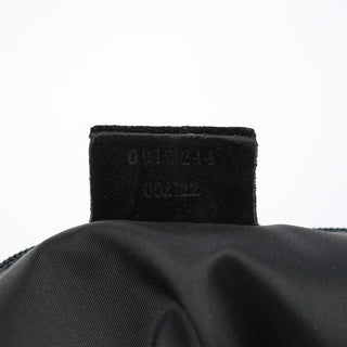 Gucci 001 3244 Black Suede Bamboo Shoulder Bag