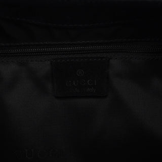 Gucci 001 3244 Black Suede Bamboo Shoulder Bag