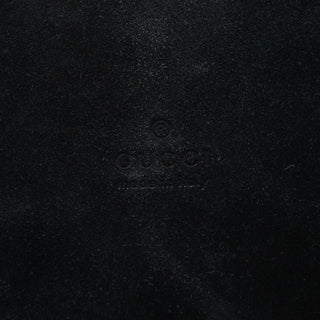 Gucci 001 3244 Black Suede Bamboo Shoulder Bag