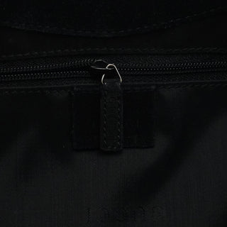 Gucci 001 3244 Black Suede Bamboo Shoulder Bag
