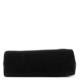 Gucci 001 3244 Black Suede Bamboo Shoulder Bag