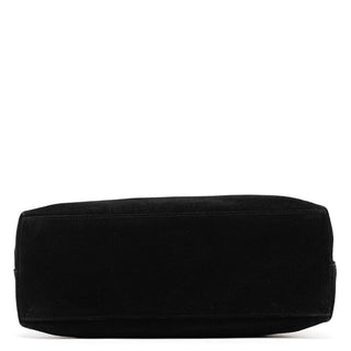 Gucci 001 3244 Black Suede Bamboo Shoulder Bag