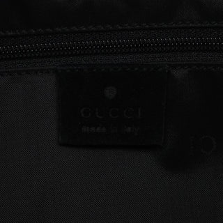 Gucci 001 3244 Black Suede Bamboo Shoulder Bag