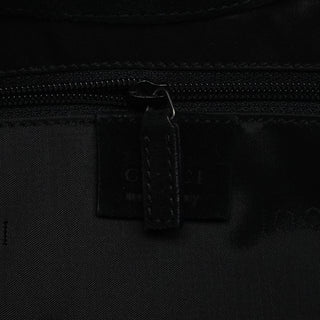 Gucci 001 3244 Black Suede Bamboo Shoulder Bag