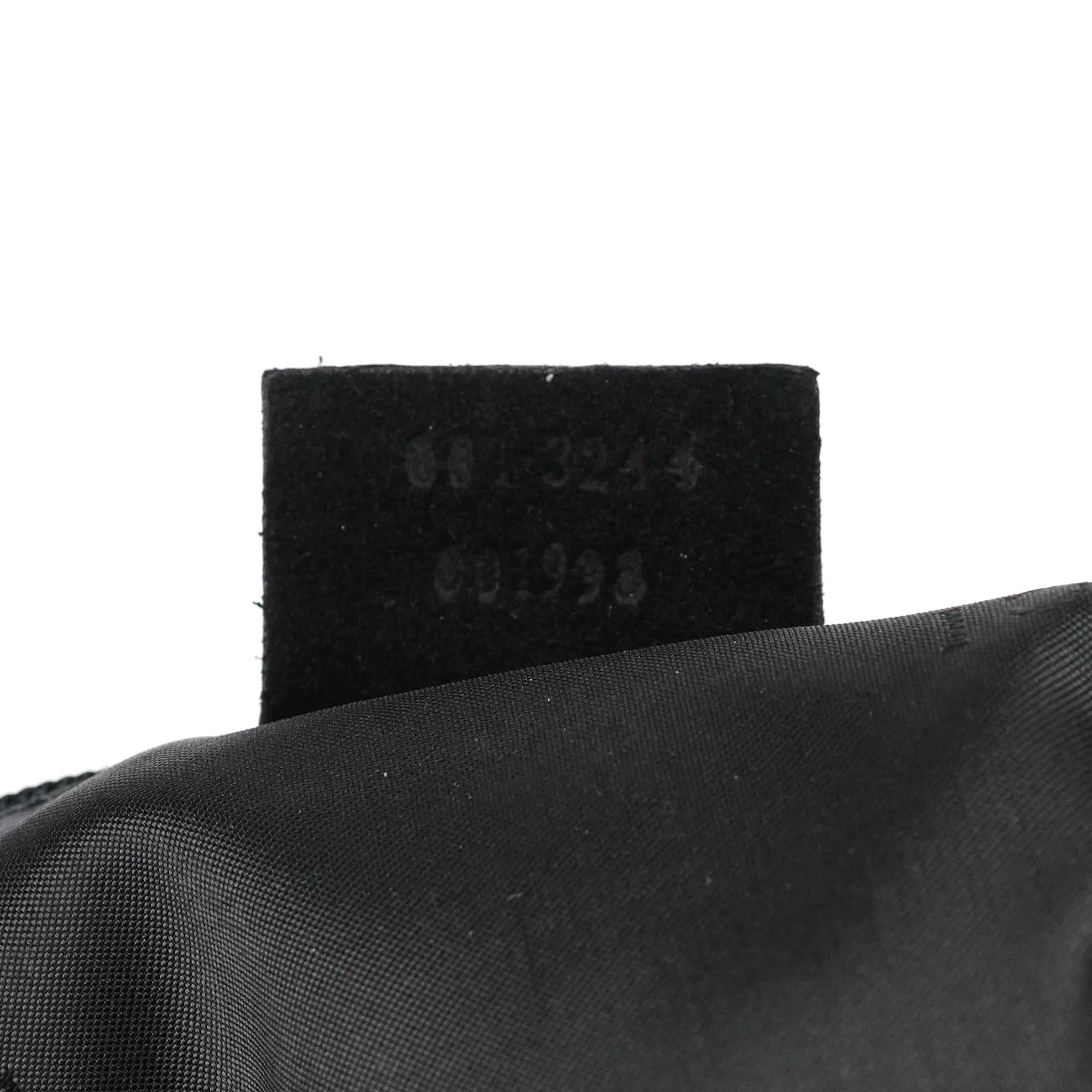 Gucci 001 3244 Black Suede Bamboo Shoulder Bag