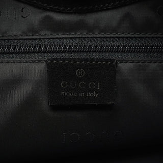 Gucci 001 3244 Black Suede Bamboo Shoulder Bag