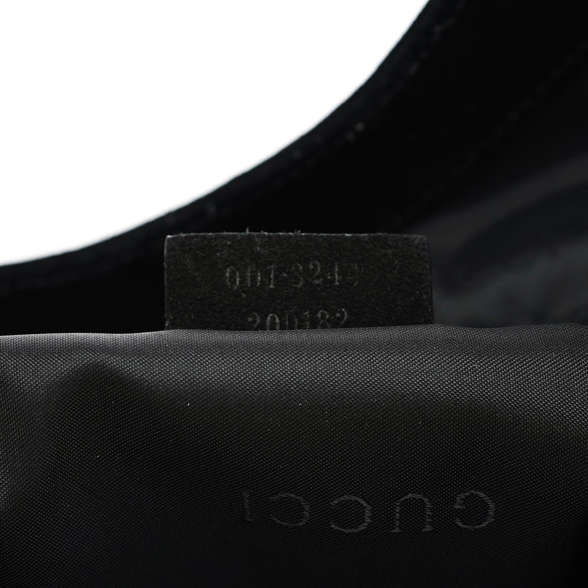 Gucci 001 3244 Sac porté épaule Bamboo en daim noir