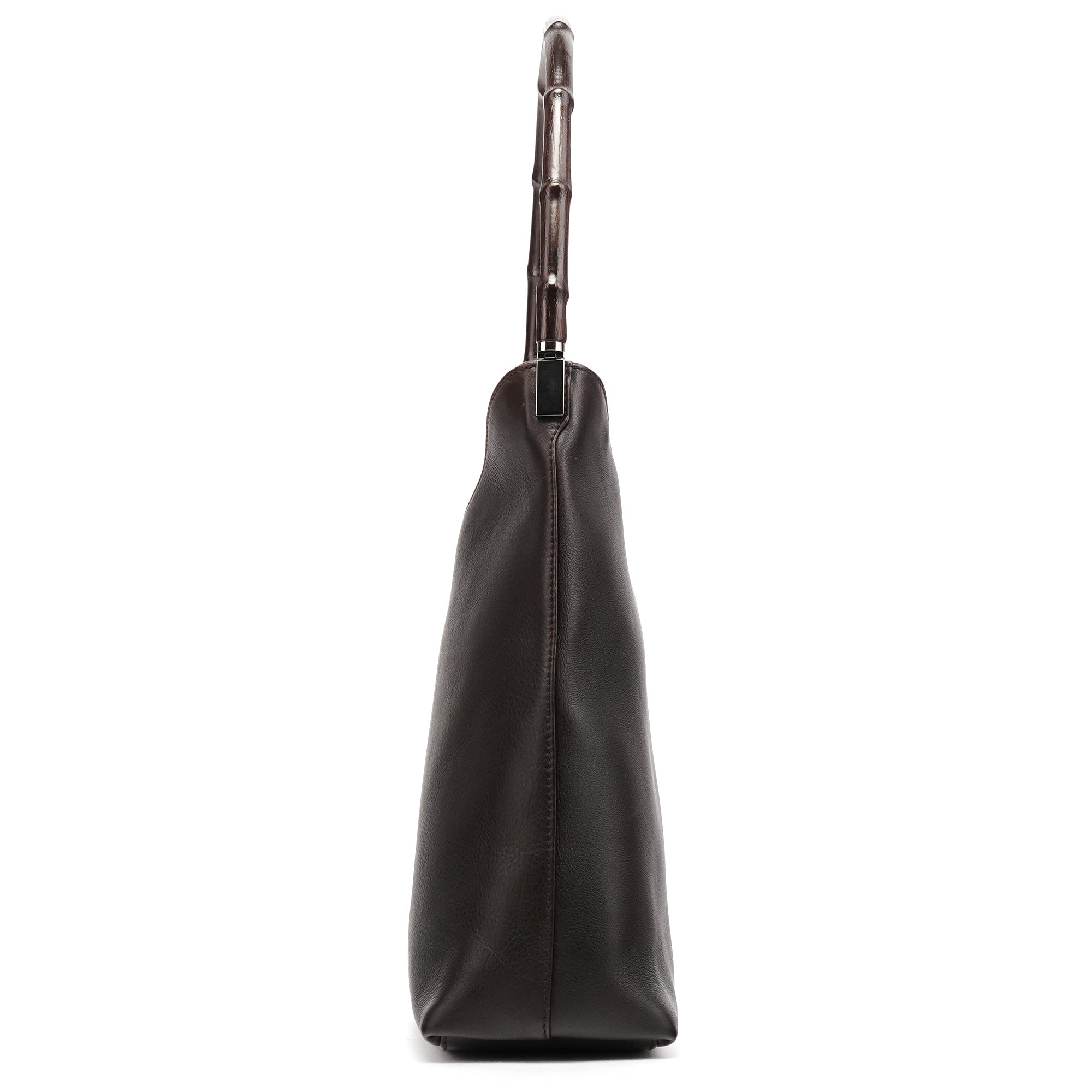 Gucci 001 3244 Borsa a spalla Bamboo in pelle di vitello marrone