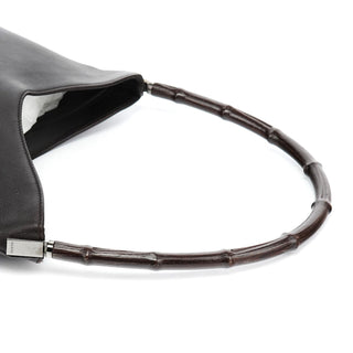 Gucci 001 3244 Brown Calfskin Bamboo Shoulder Bag