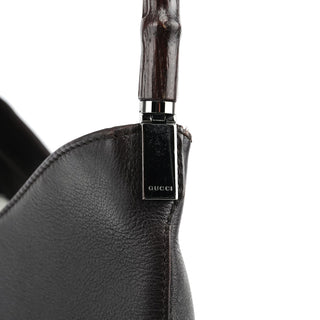 Gucci 001 3244 Brown Calfskin Bamboo Shoulder Bag